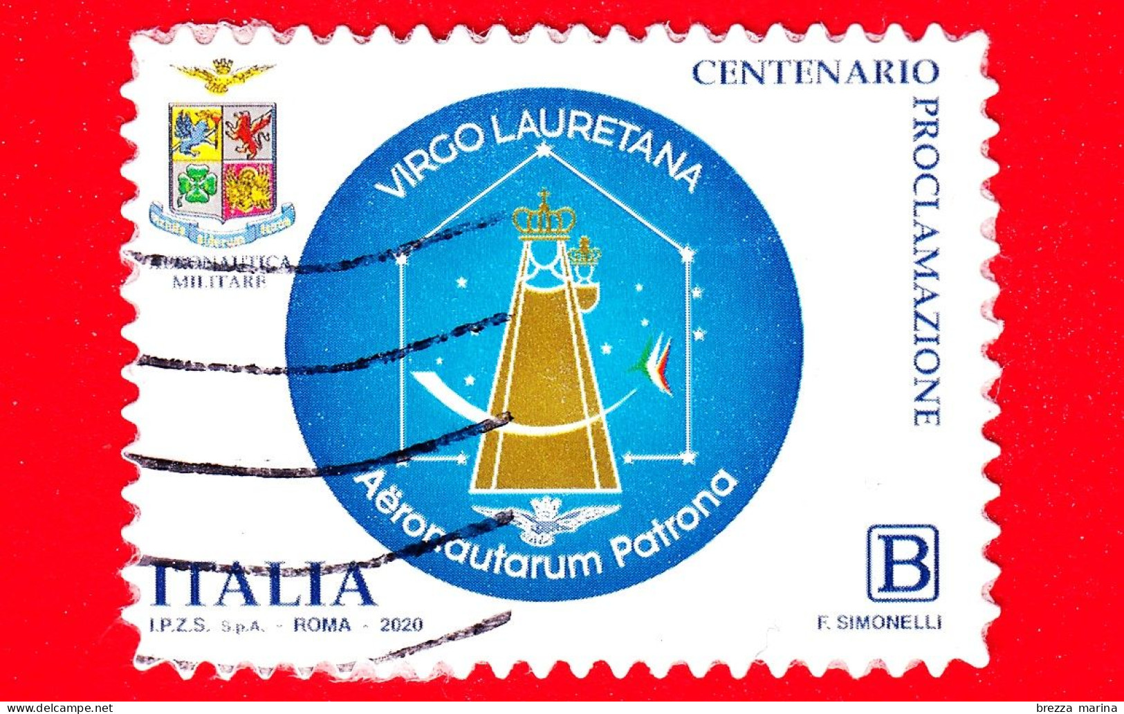 ITALIA - Usato - 2020 - 100 Anni Della Proclamazione Della Madonna Di Loreto A Patrona Degli Aviatori – Logo - B - 2011-20: Gebraucht