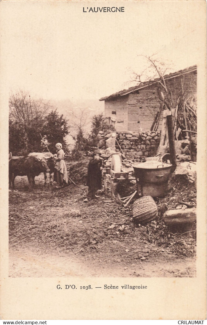 63-AUVERGNE FOLKLORE SCENE VILLAGEOISE-N°T5281-F/0237 - Other & Unclassified