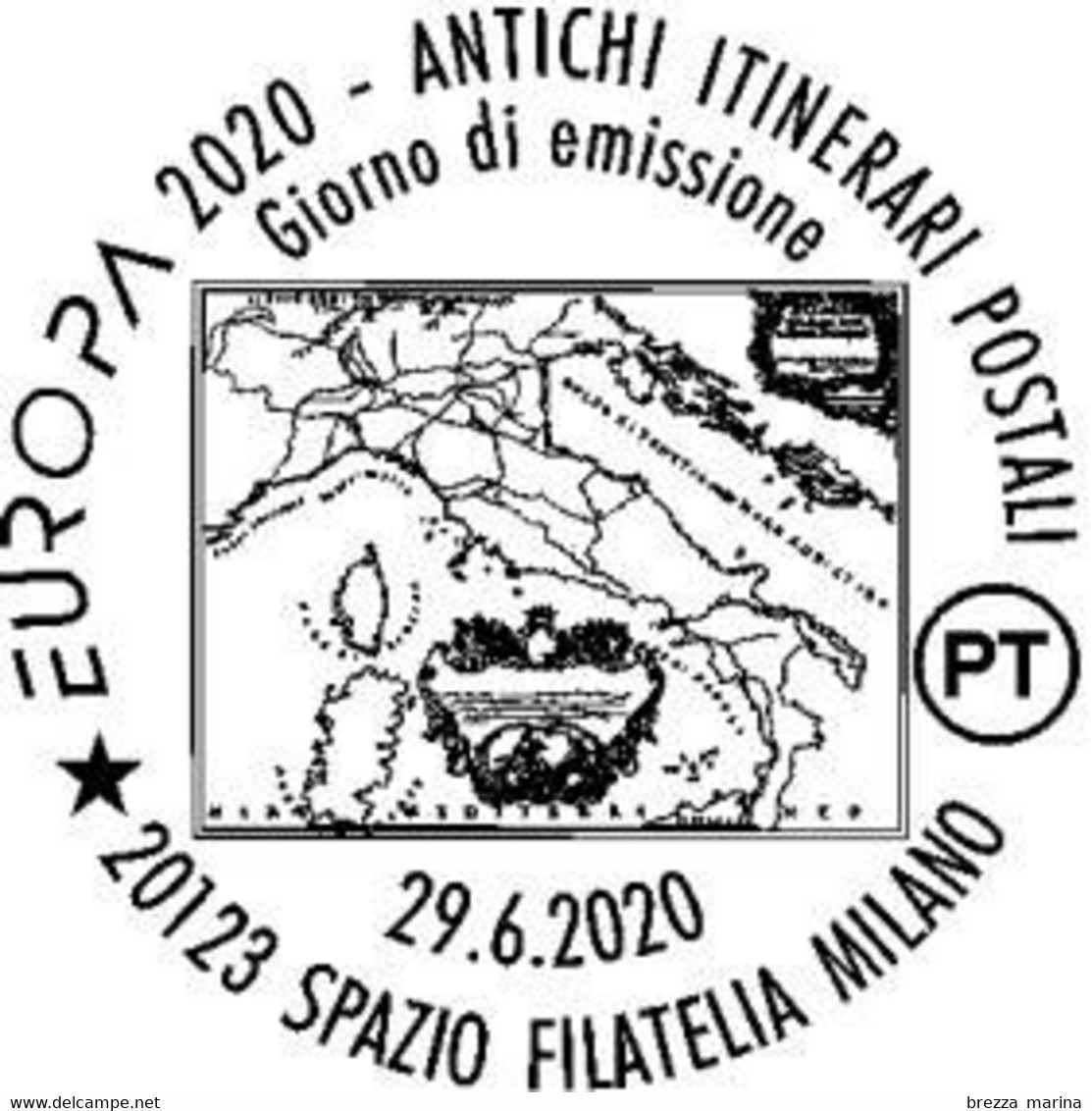 ITALIA - Usato - 2020 - Europa - Antichi Itinerari Postali – Logo - Mappa - B Zona 1 - 2011-20: Usados