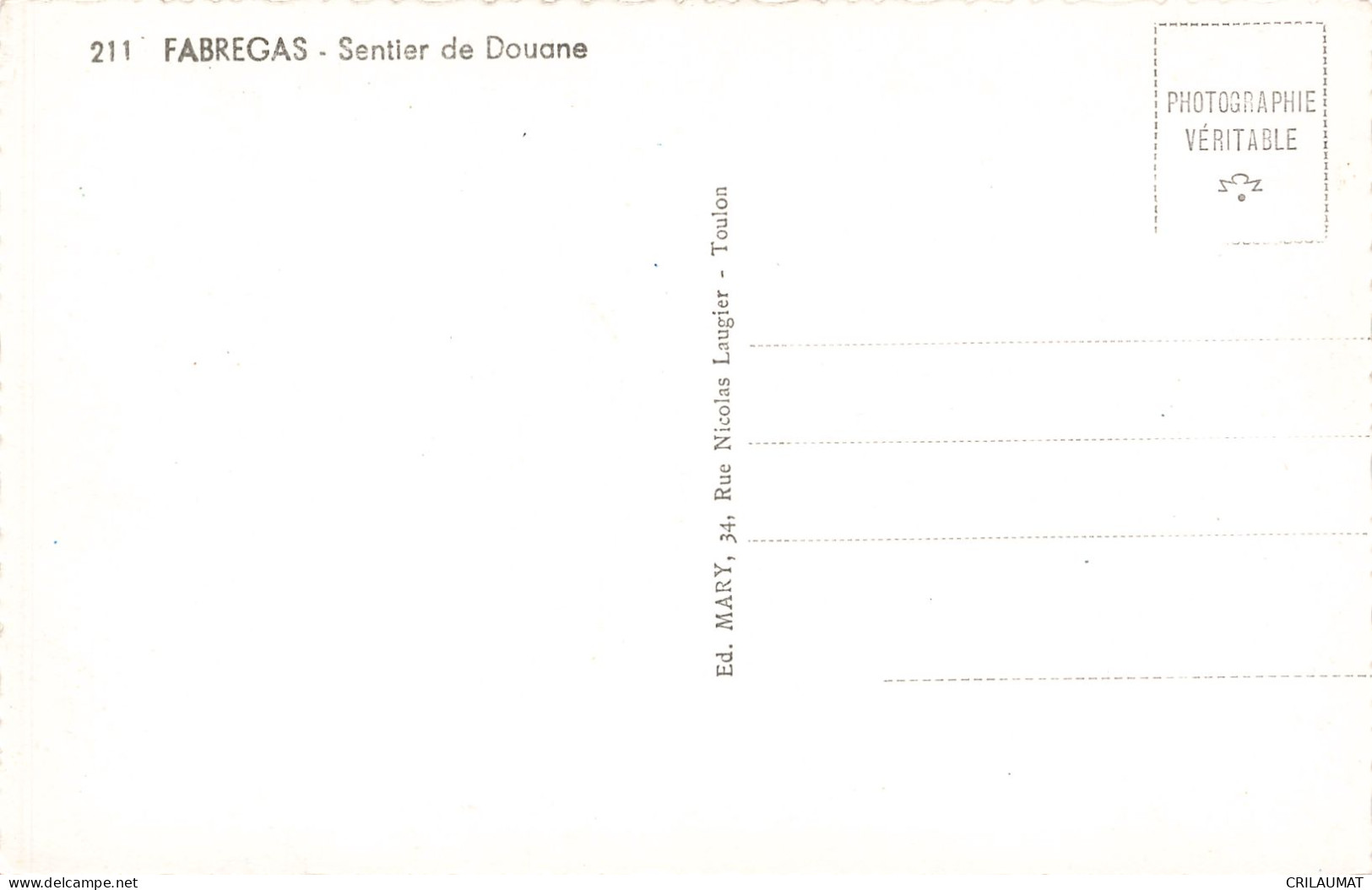 34-FABREGAS-N°T5282-E/0103 - Andere & Zonder Classificatie