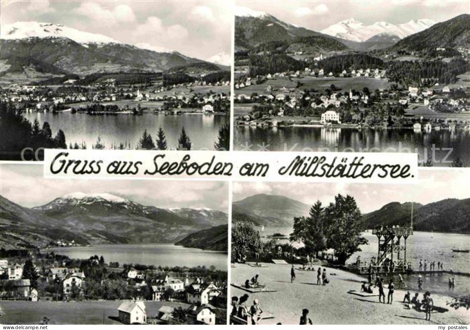 72850903 Seeboden Millstaettersee Gesamtansicht Mit Alpenpanorama Badestrand See - Other & Unclassified