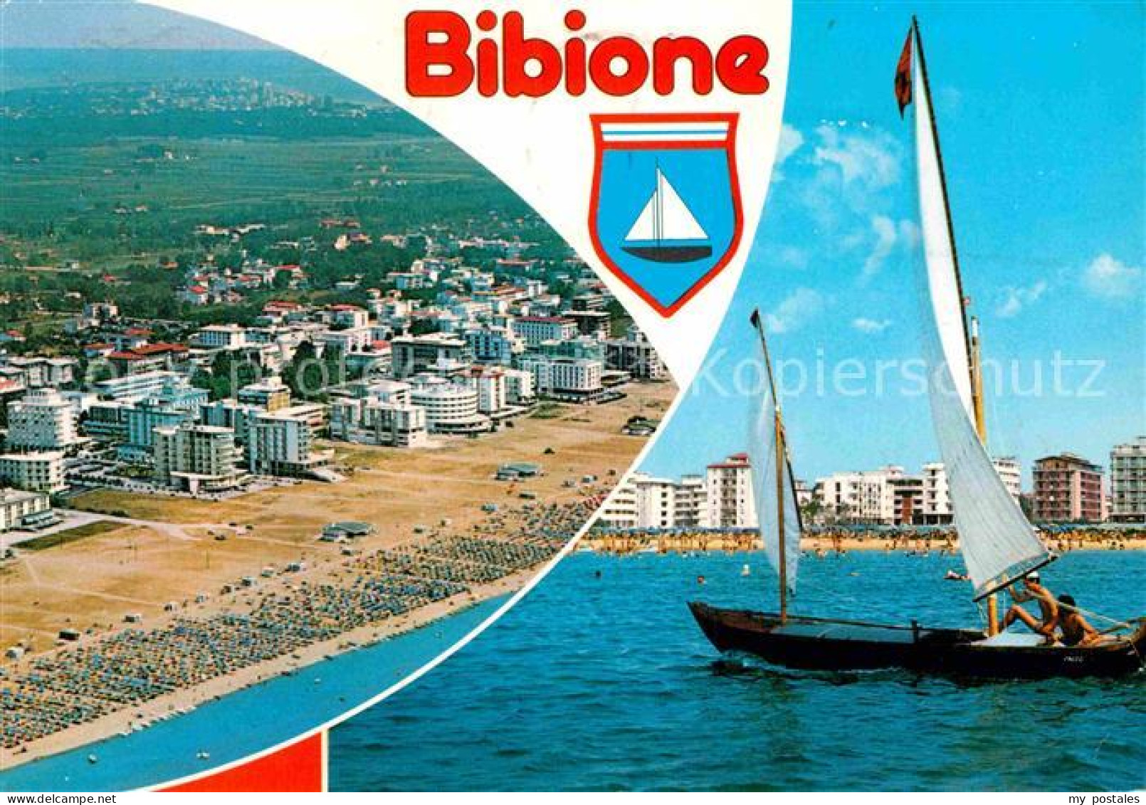 72850857 Bibione Segelboot Blick Zum Strand Hotels Fliegeraufnahme Bibione - Otros & Sin Clasificación