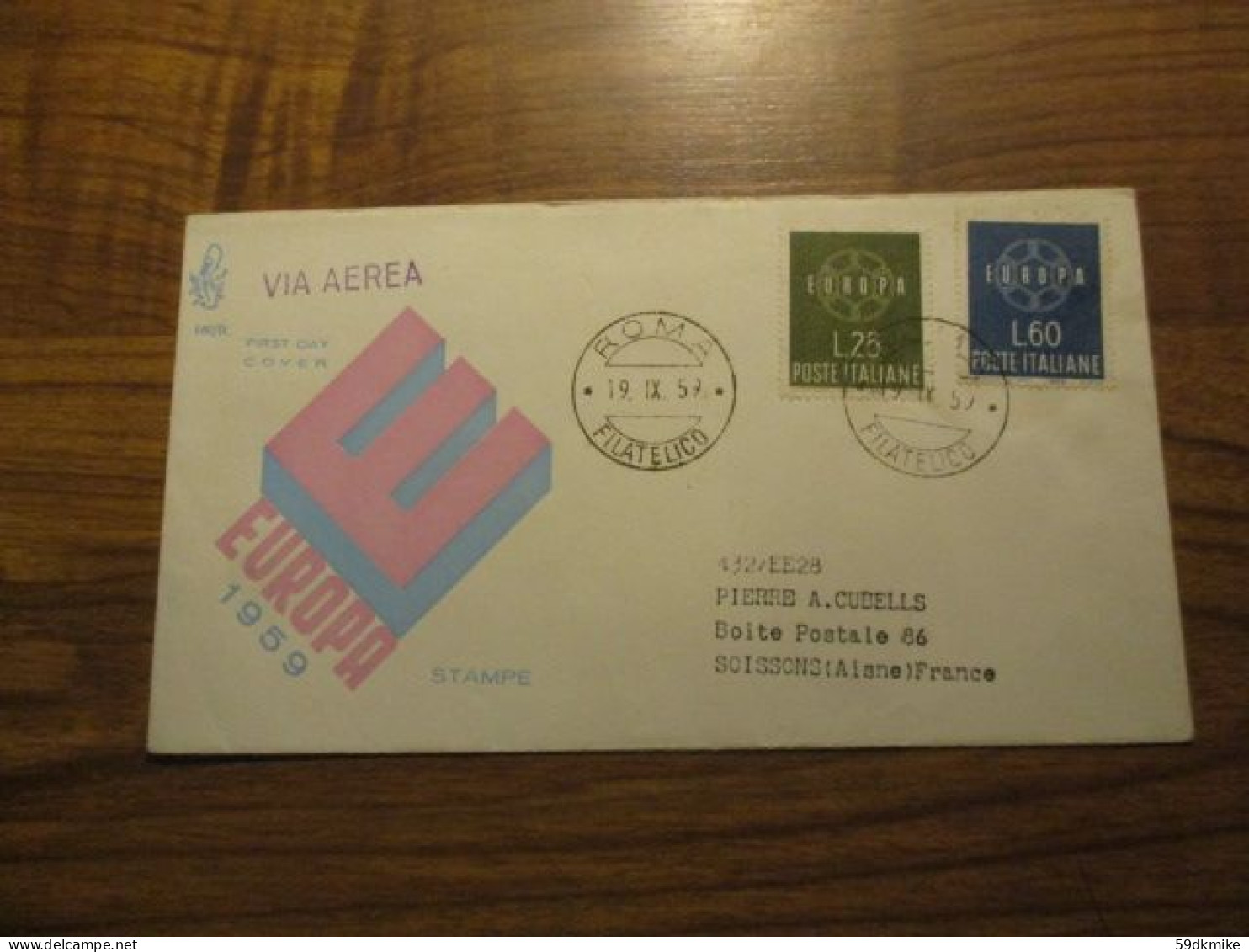 FDC - 1er Jour - Italie - 1959 - Europa - Zonder Classificatie