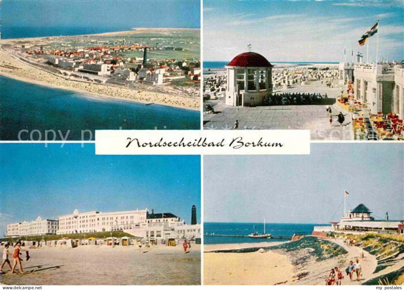 72850530 Borkum Nordseebad Fliegeraufnahme Strand Wandelhalle Heimliche Liebe Bo - Borkum