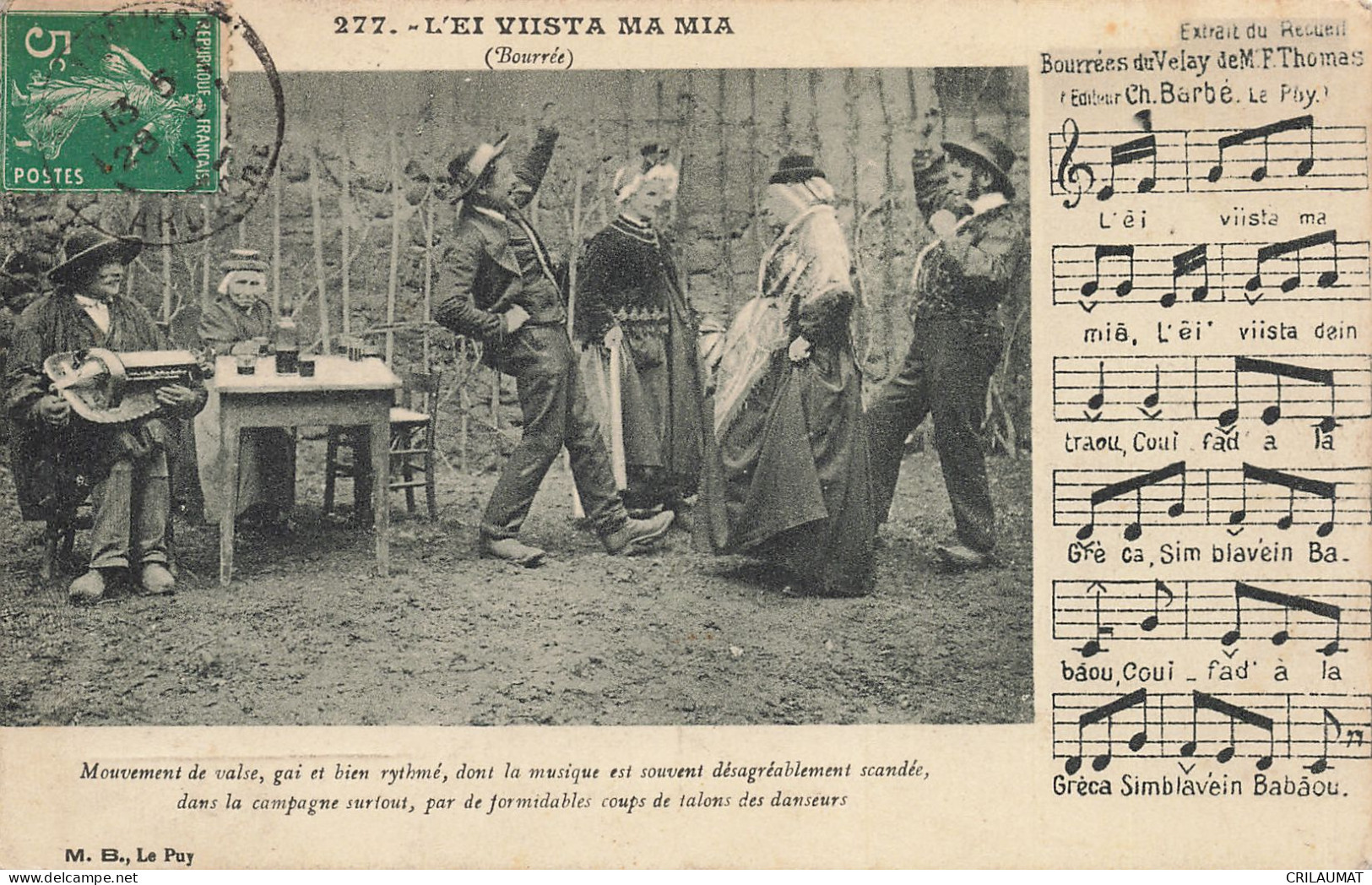 43-VELAY FOLKLORE BOURREE-N°T5285-C/0271 - Autres & Non Classés