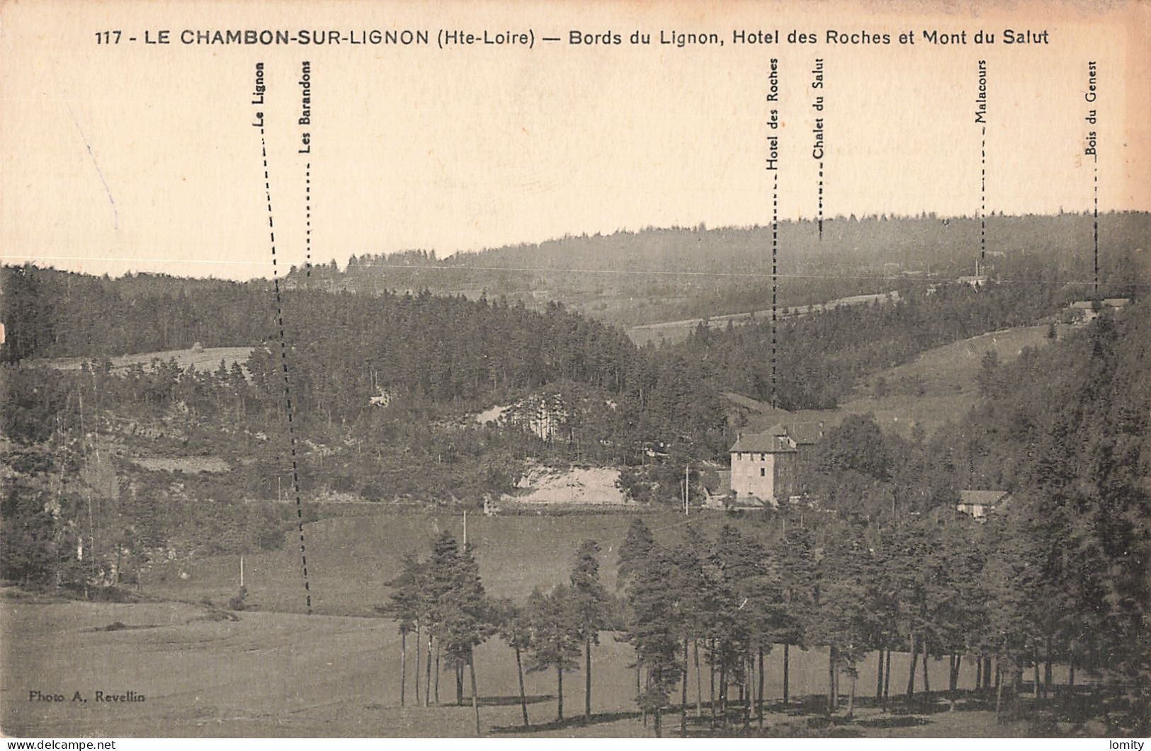 43 Le Chambon Sur Lignon Bords Du Lignon Hotel Des Roches Et Mont Du Salut CPA - Le Chambon-sur-Lignon