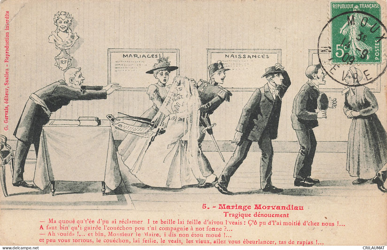 58-MORVAN FOLKLORE MARIAGE-N°T5285-B/0247 - Autres & Non Classés