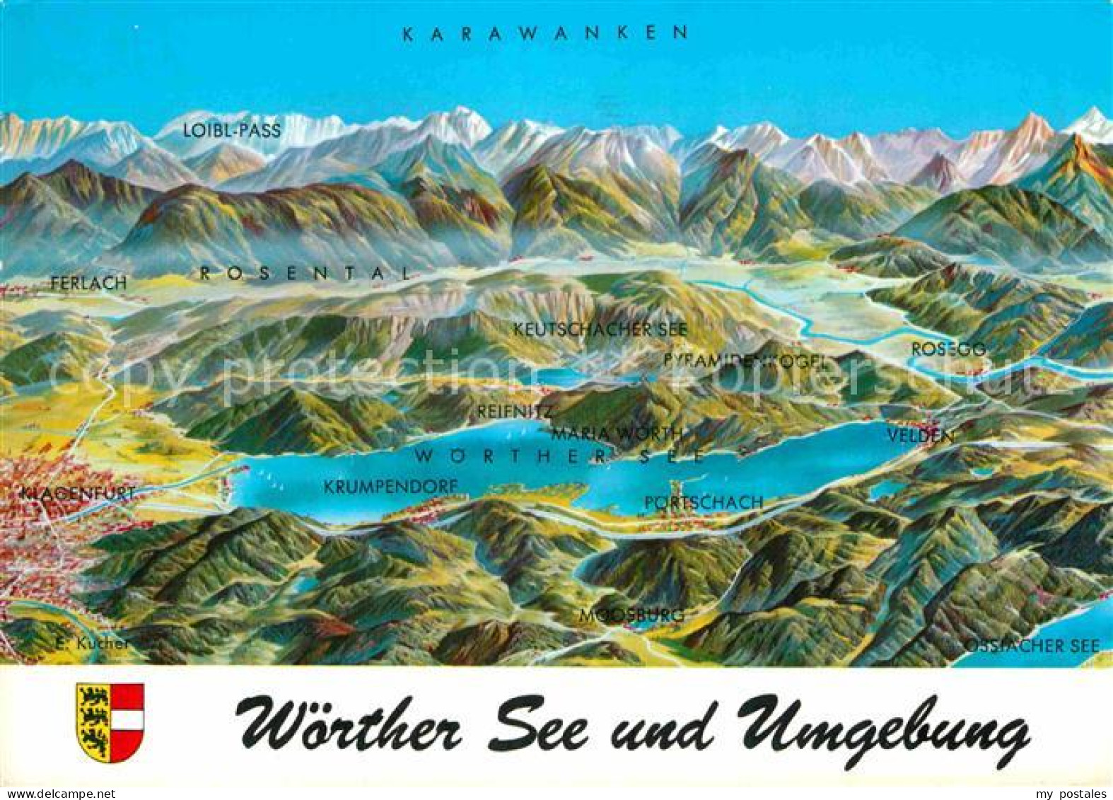 72849661 Woerthersee Panoramakarte Woerthersee - Other & Unclassified