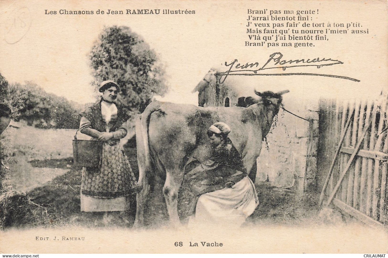 29-BRETAGNE FOLKLORE LA VACHE-N°T5285-E/0195 - Autres & Non Classés