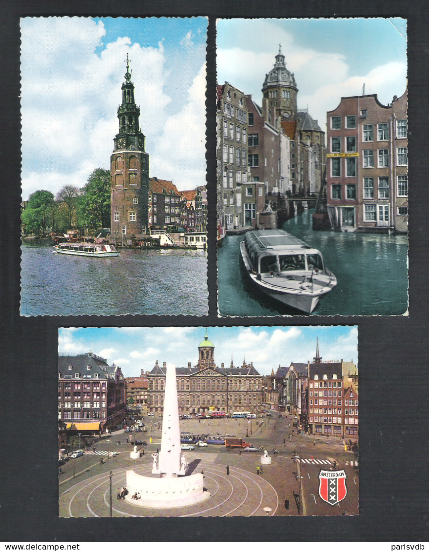 AMSTERDAM   - 3 POSTKAARTEN  (NL 10519) - Amsterdam