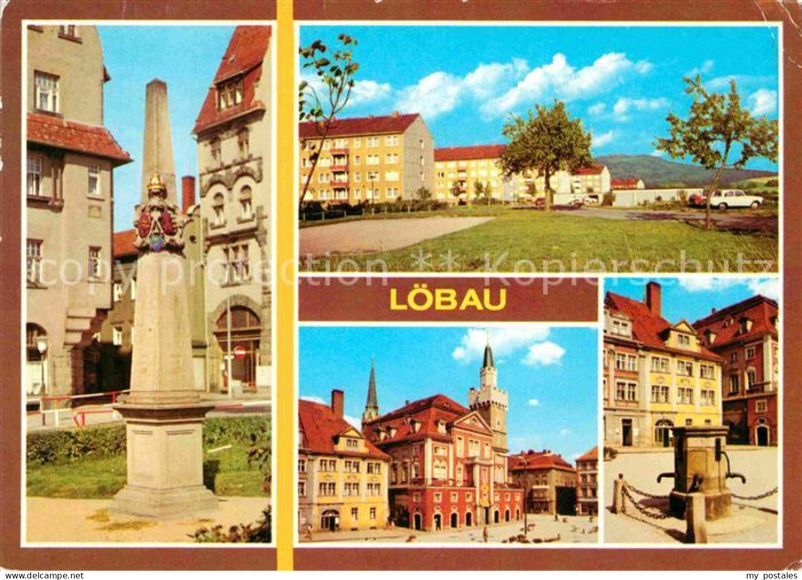 72849522 Loebau Sachsen Postmeilensaeule Loebauer Berg Rathaus Platz Der Befreiu - Löbau