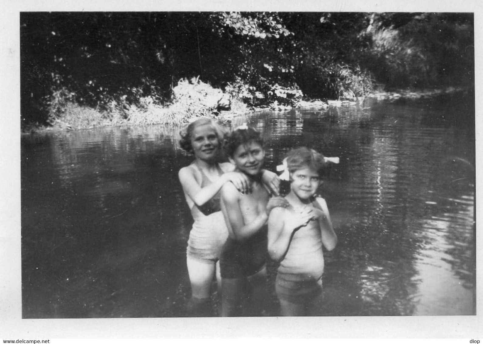 Photo Vintage Paris Snap Shop - Enfant Child Maillot De Bain Rivi&egrave;re - Personnes Anonymes