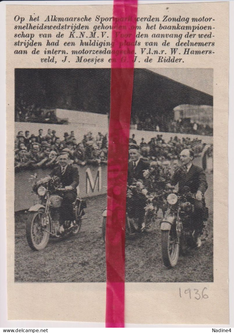 Alkmaar - Motor Wedstrijden - Orig. Knipsel Coupure Tijdschrift Magazine - 1936 - Unclassified