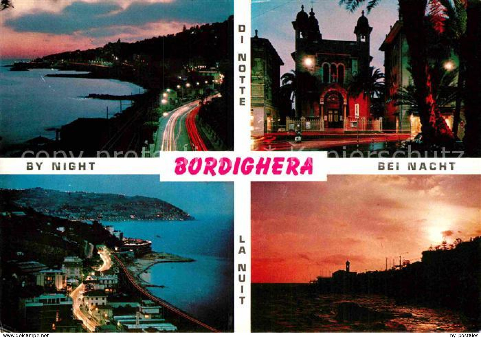 72849195 Bordighera Nachtaufnahme Panorama Bordighera - Otros & Sin Clasificación