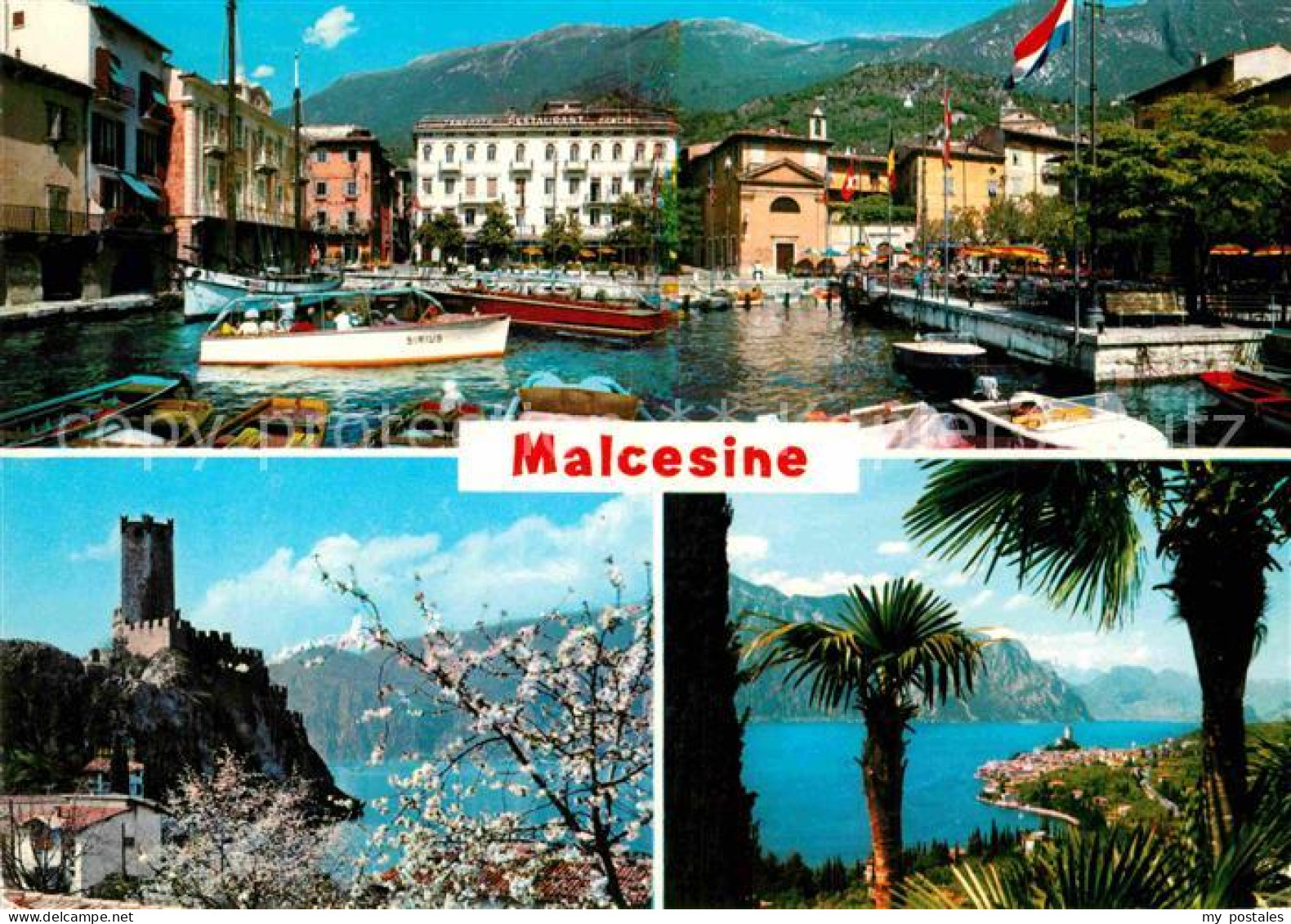 72849186 Malcesine Lago Di Garda Hafen Turm Panorama Malcesine - Other & Unclassified