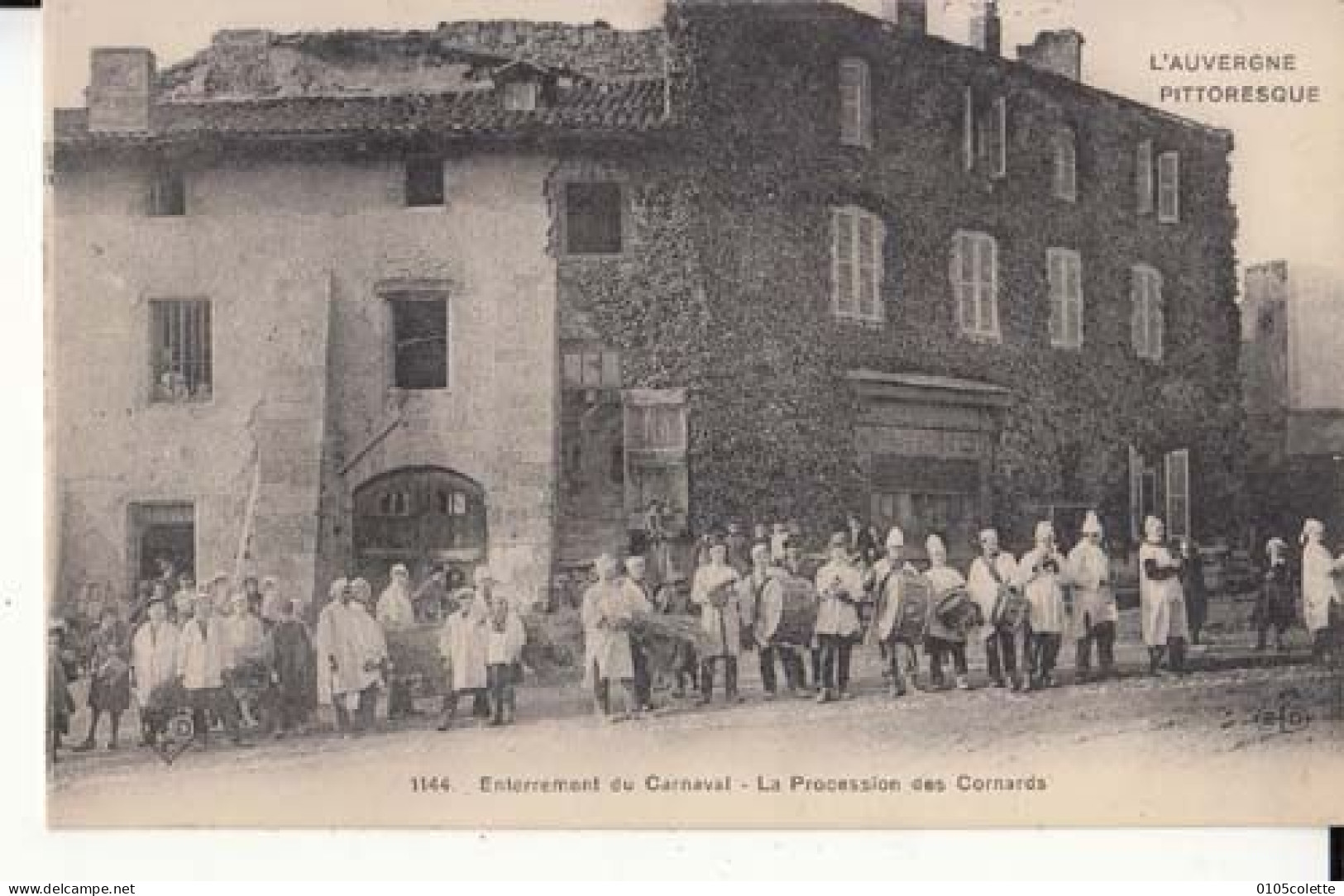 Carte France  - Auvergne - Enterrement Du Carnaval - La Procession Des Cornards -  PRIX FIXE - ( Cd075) - Auvergne