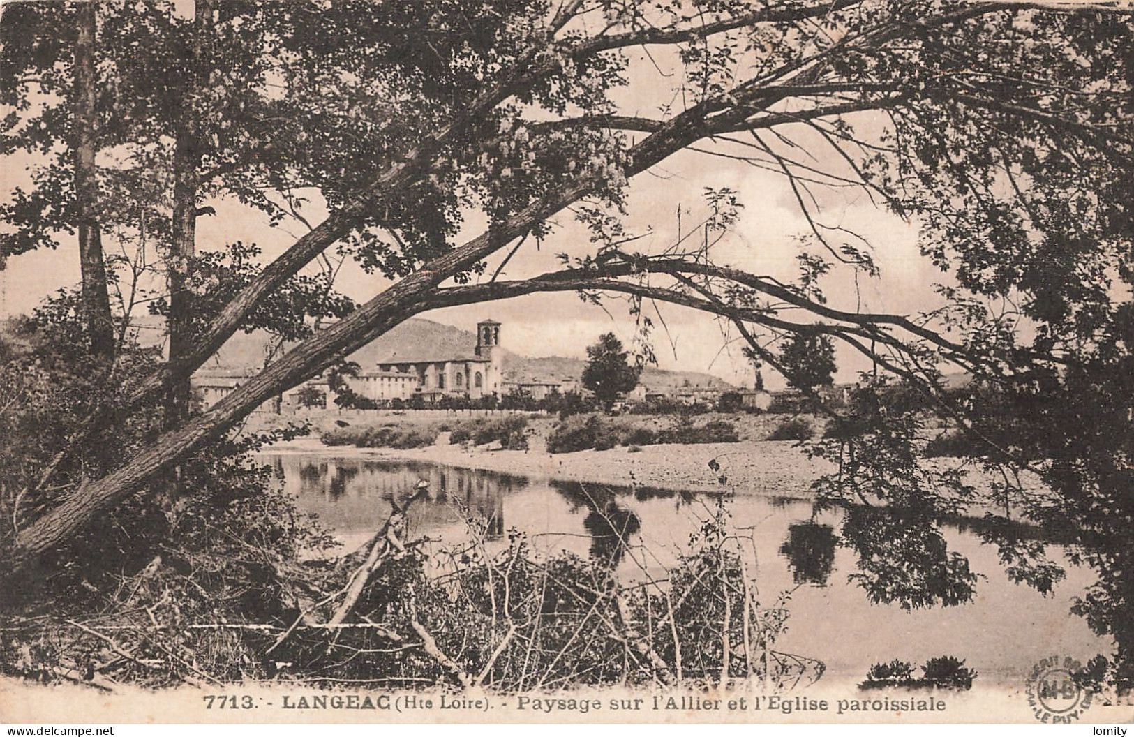 43 Langeac Paysage Sur L' Allier Et église Paroissiale CPA - Langeac