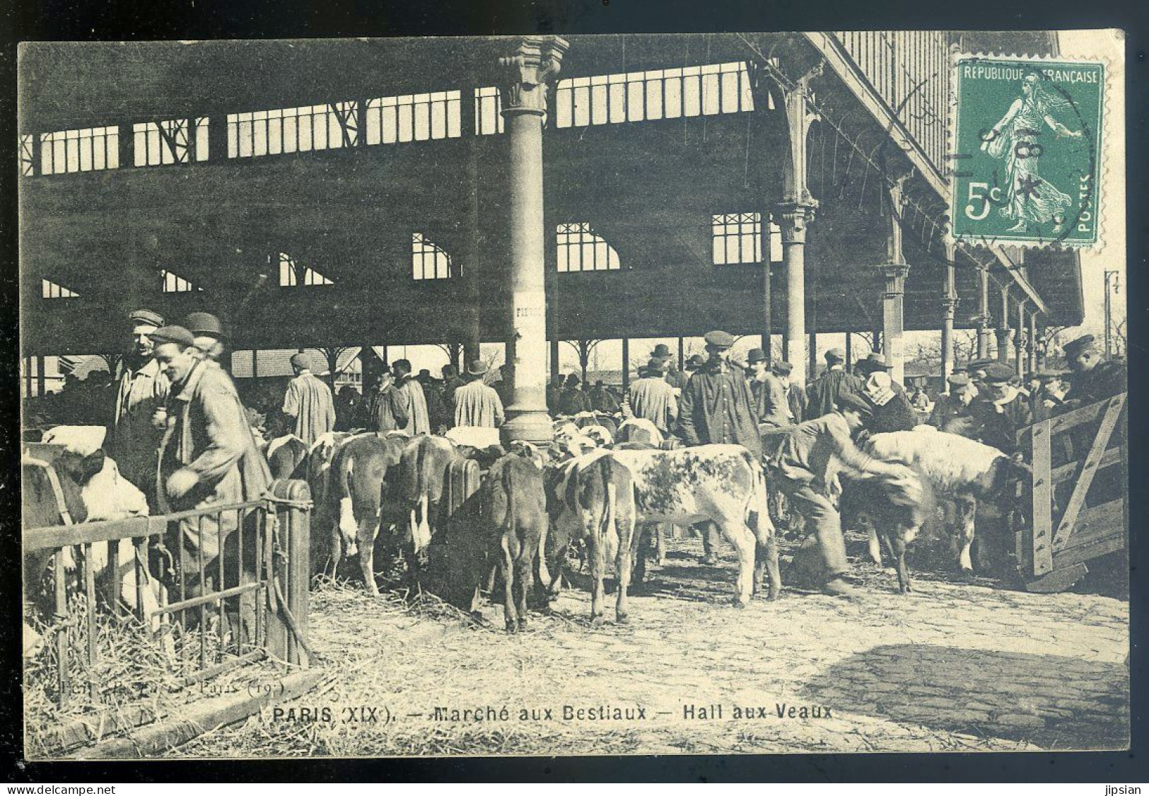 Cpa Du 75 Paris 19ème - Marché Aux Bestiaux - Hall Aux Veaux      MAI24-09 - Ambachten In Parijs