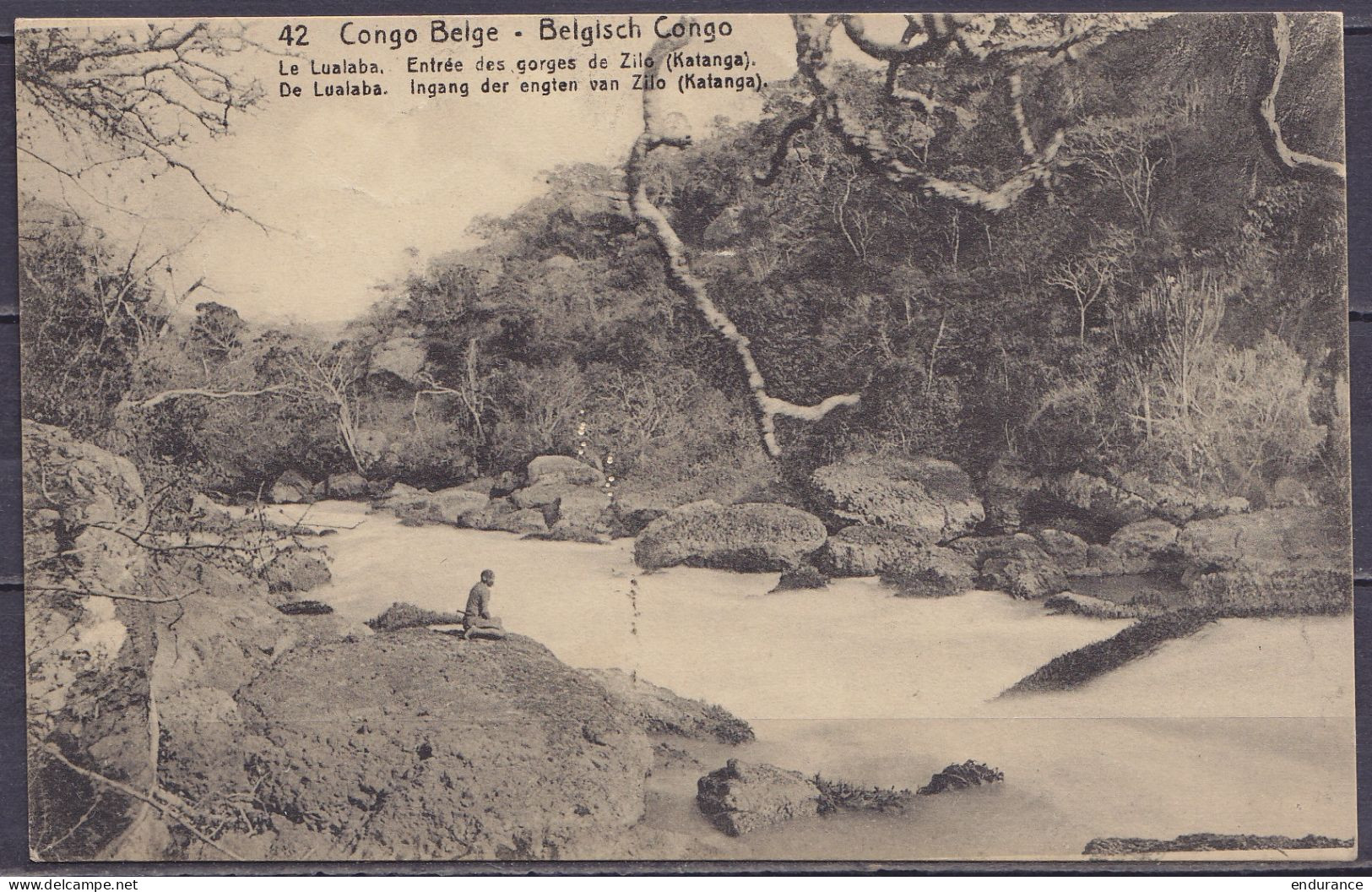 Congo Belge - EP CP 5c Vert "Lualaba" Càd LUSAMBO /25 MAI 1916 Pour Administrateur Territorial André Gilson à ELISABETHV - Postwaardestukken