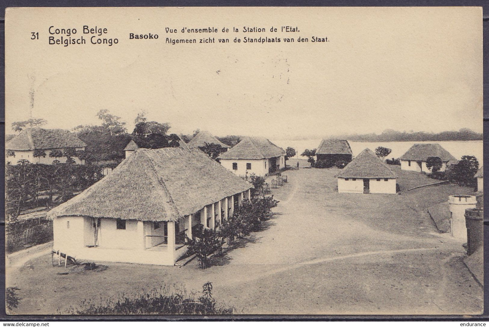 Congo Belge - EP CP 10c Rouge-brun "BASOKO Station De L'Etat" Càd KAMBOVE /3 JUIN 1913 D'André Gilson Commissaire De Dis - Postwaardestukken