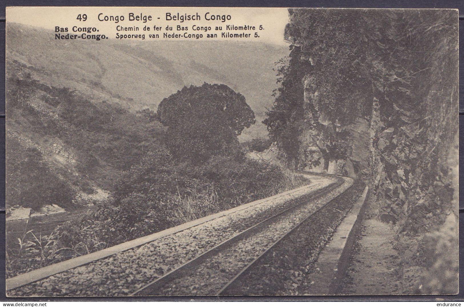 Congo Belge - EP CP 5c Vert "Chemin De Fer Du Bas Congo" Datée 21 Mars 1916 De KASUMBA Pour PWETO (non Circulée) - Entiers Postaux