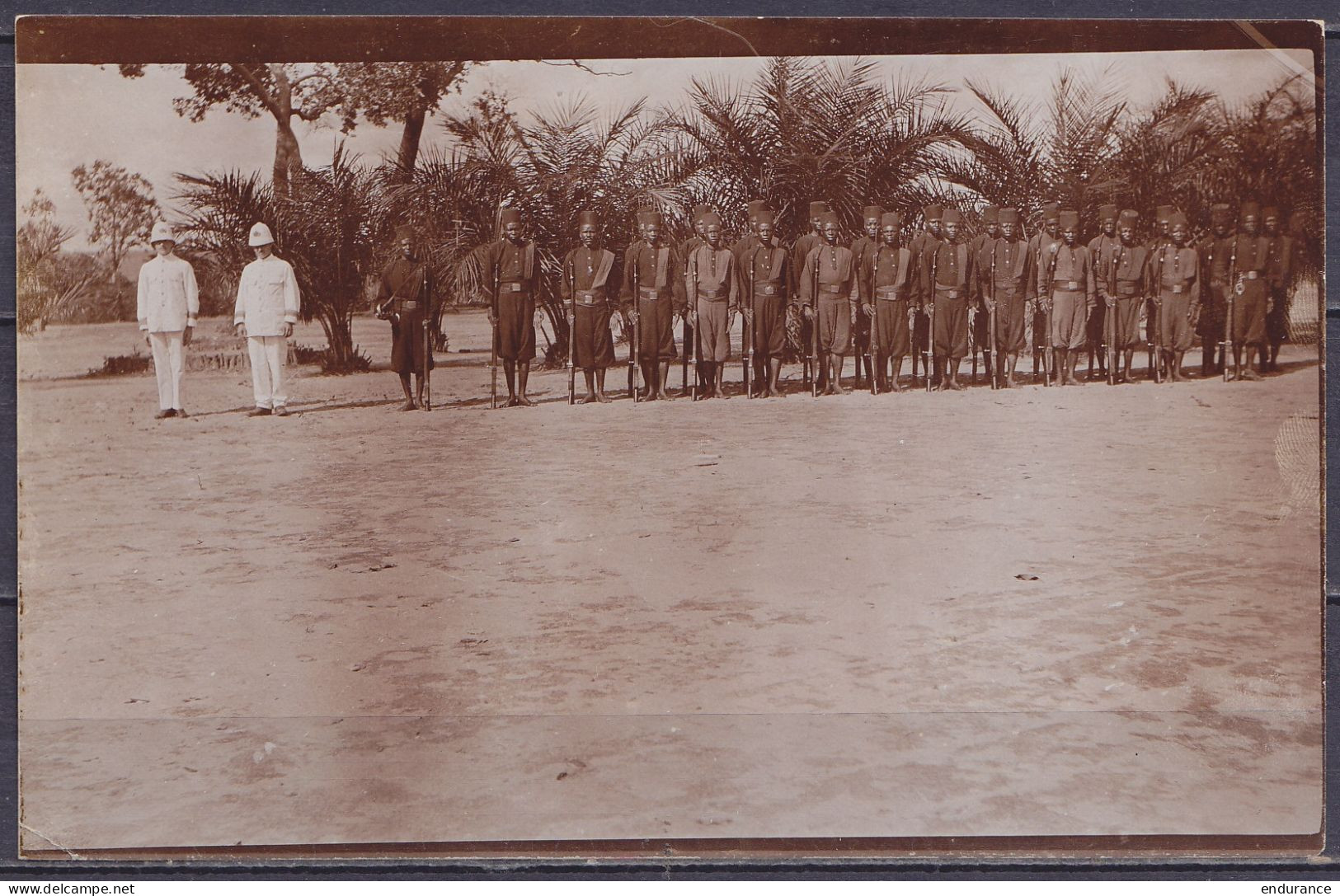Congo Belge - Photo Originale - Escorte De Police Et Agent Territorial Dormal à FUNDABIIOLO 17 Février 1914 Signé André  - Afrika