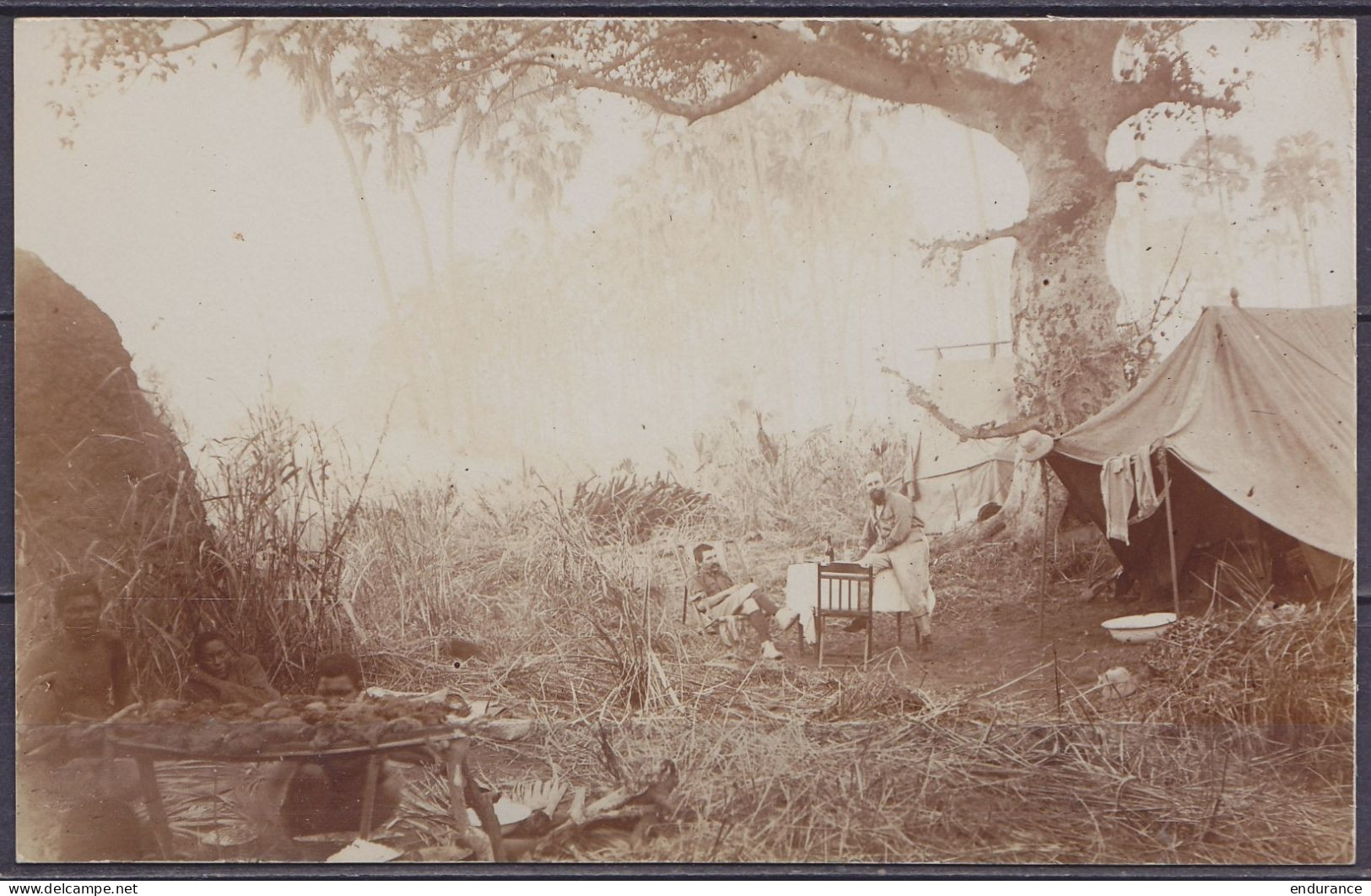 Congo Belge - Carte Photo 'Campement Aux Bords De La Luvua Près De Luva (Kiambi) - Vers 1910 - Belgisch-Kongo