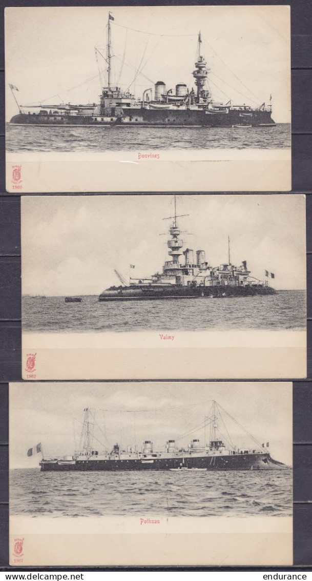 Lot 12 CPA Neuves - Bateaux De Guerre : Le Carnot, Le St-Louis, Le Iéna, Hoche, Bruix, … - Voir Scans - Oorlog