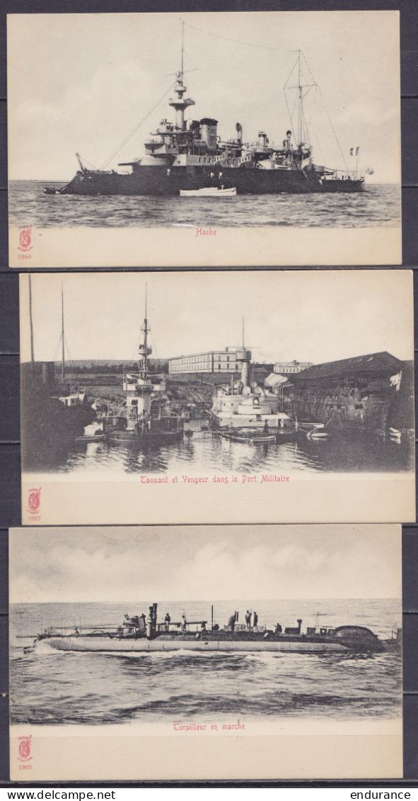 Lot 12 CPA Neuves - Bateaux De Guerre : Le Carnot, Le St-Louis, Le Iéna, Hoche, Bruix, … - Voir Scans - Warships