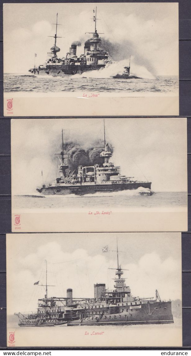 Lot 12 CPA Neuves - Bateaux De Guerre : Le Carnot, Le St-Louis, Le Iéna, Hoche, Bruix, … - Voir Scans - Krieg