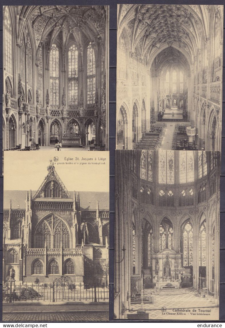 Lot 14 CPSM - Eglises De Belgique : Lège, Huy, Tournai, Tongres, Bruges, … - Kerken En Kathedralen