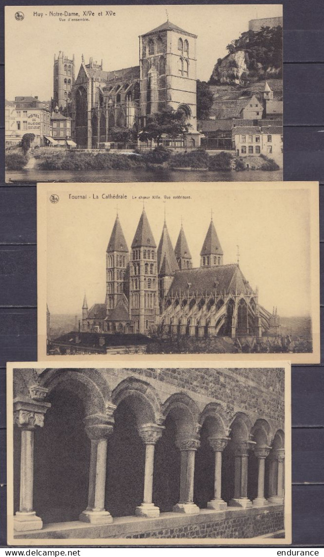 Lot 14 CPSM - Eglises De Belgique : Lège, Huy, Tournai, Tongres, Bruges, … - Kerken En Kathedralen