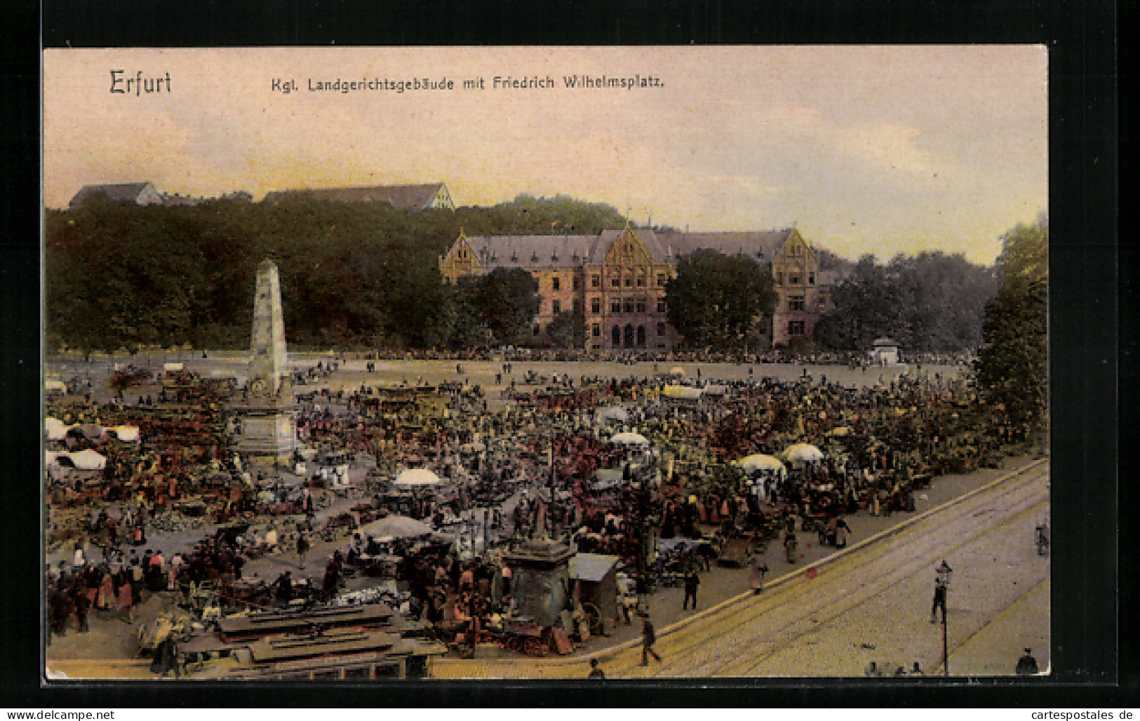 AK Erfurt, Kgl. Landgerichtsgebäude Mit Friedrich Wilhelmsplatz  - Erfurt