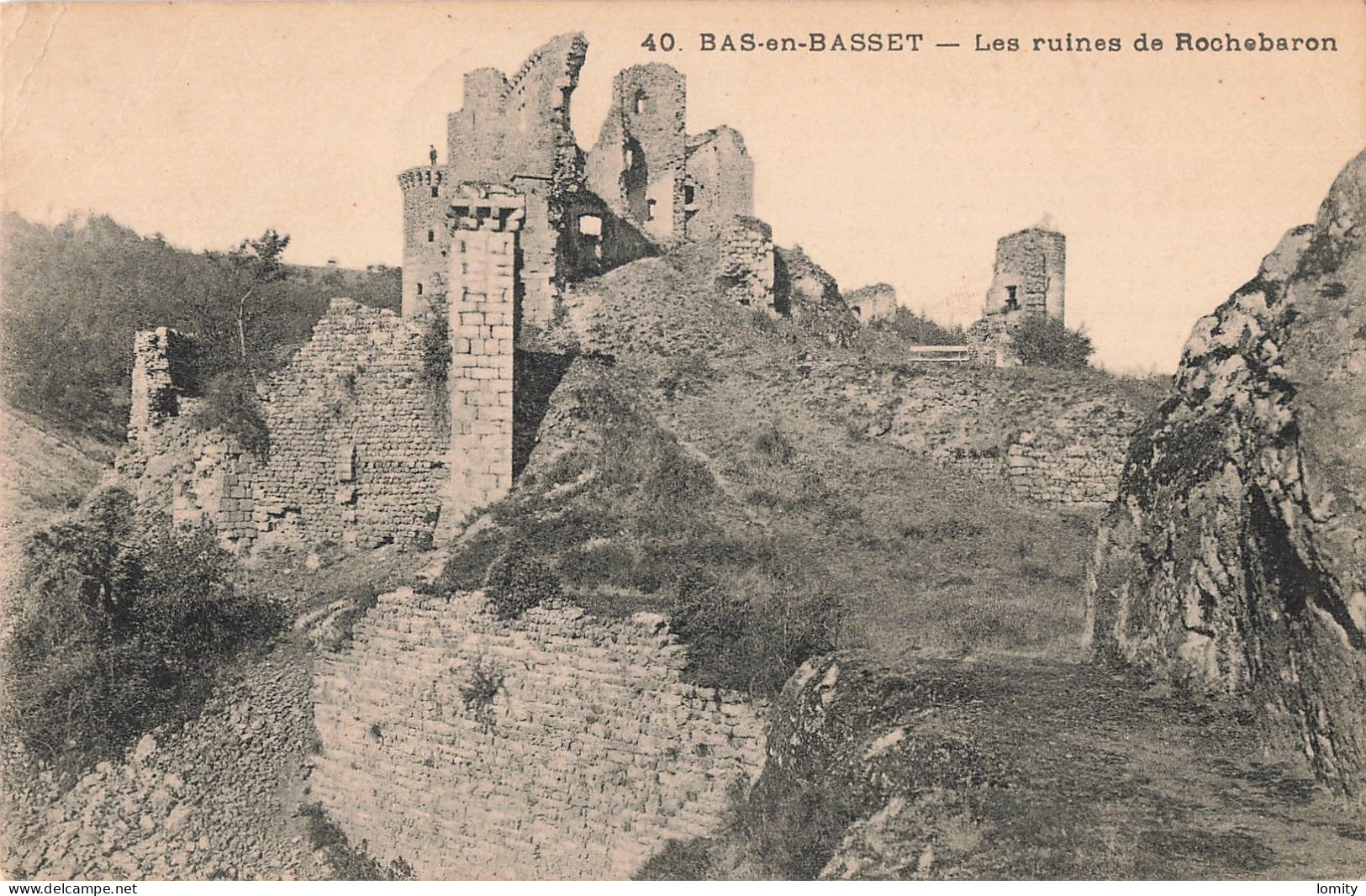 43 Bas En Basset Les Ruines De Rochebaron CPA Chateau - Autres & Non Classés