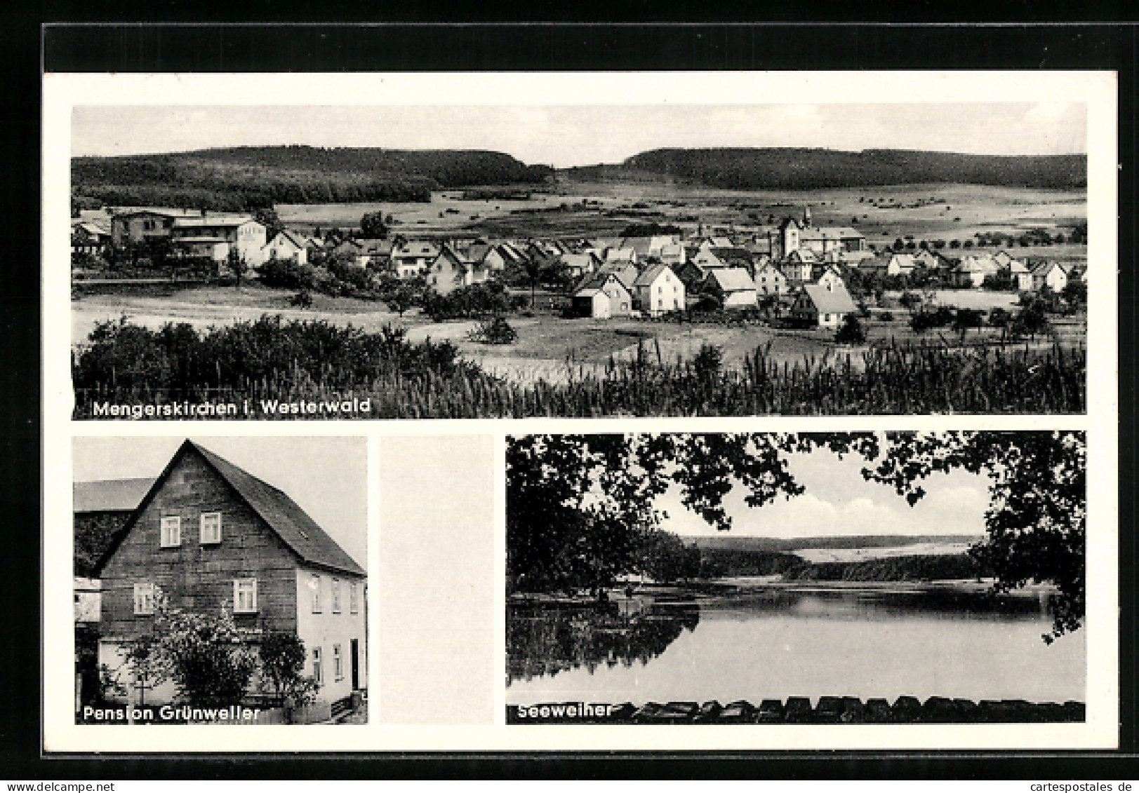 AK Mengerskirchen / Westerwald, Gasthaus Grünweller, Seeweiher, Totalansicht  - Altri & Non Classificati