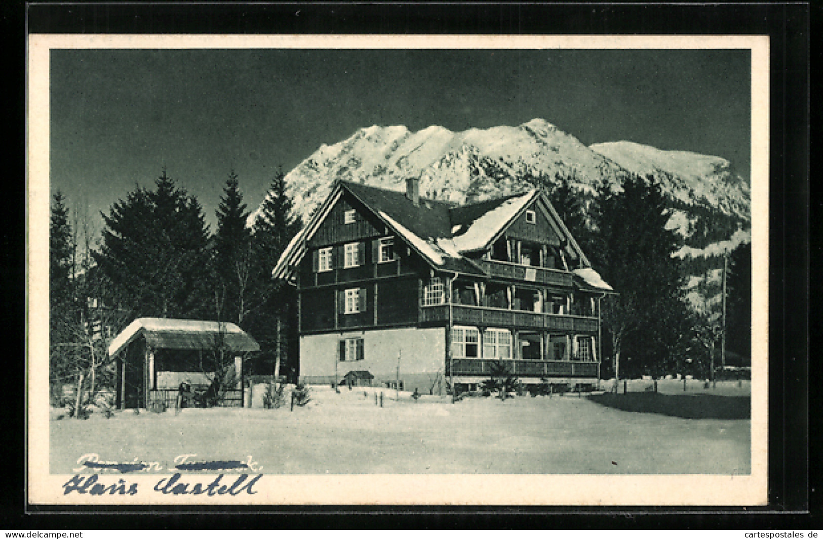 AK Oberstdorf, Ansicht Der Pension Tanneck Im Winter  - Oberstdorf