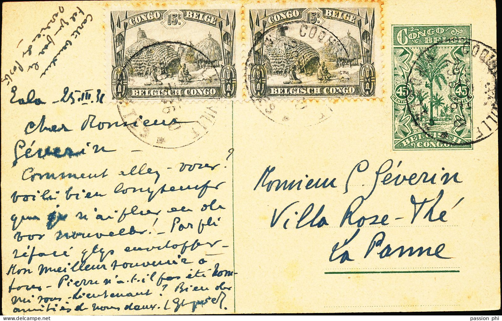 BELGIAN CONGO  PPS SBEP 66 VIEW 10 USED - Entiers Postaux