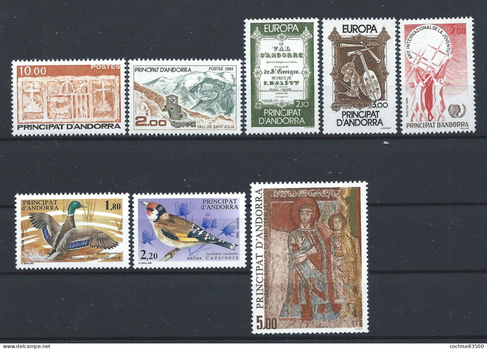 Andorre Lot 8 Tp Neuf** (MNH) Année 1985 - Años Completos