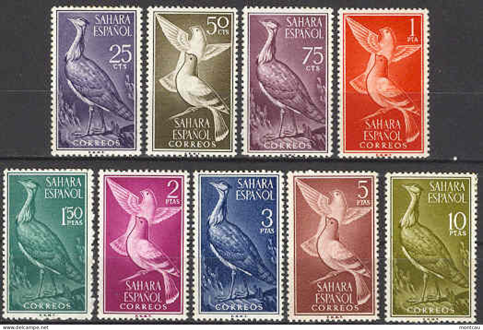 Spanish Sahara 1961 - Aves Ed 180-88 (**) - Seagulls