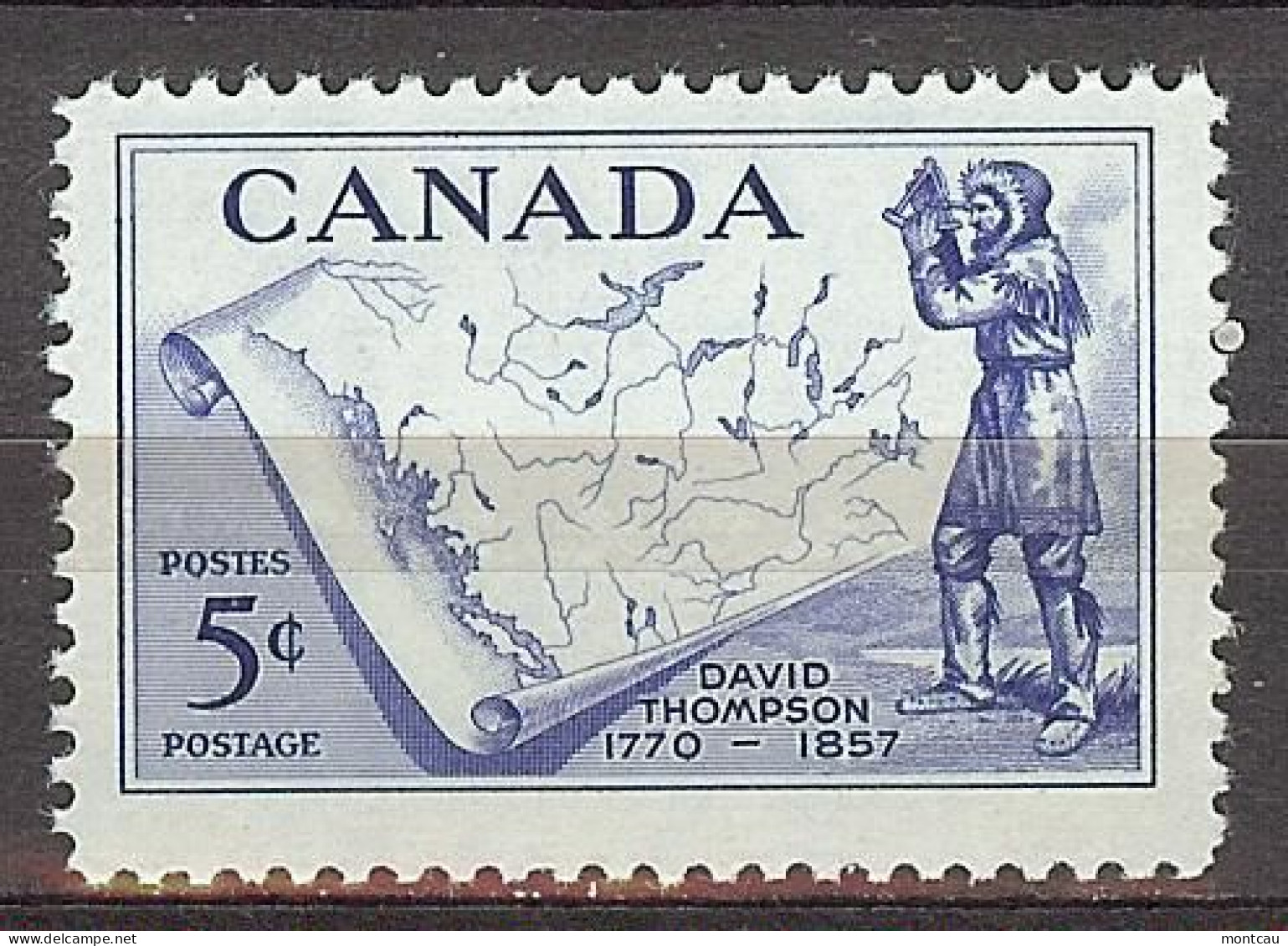 Canada 1957. David Thompson . Sc=370 (**) - Unused Stamps