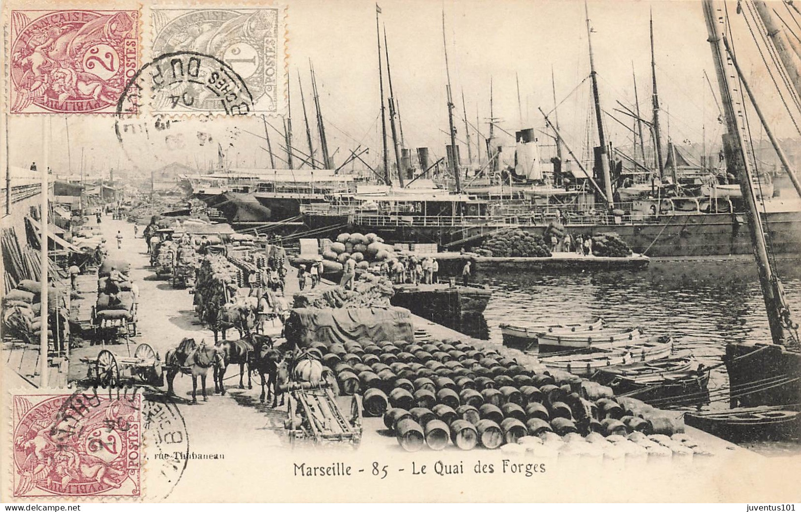 CPA Marseille-Le Quai Des Forges-85-Timbre     L2907 - Old Port, Saint Victor, Le Panier