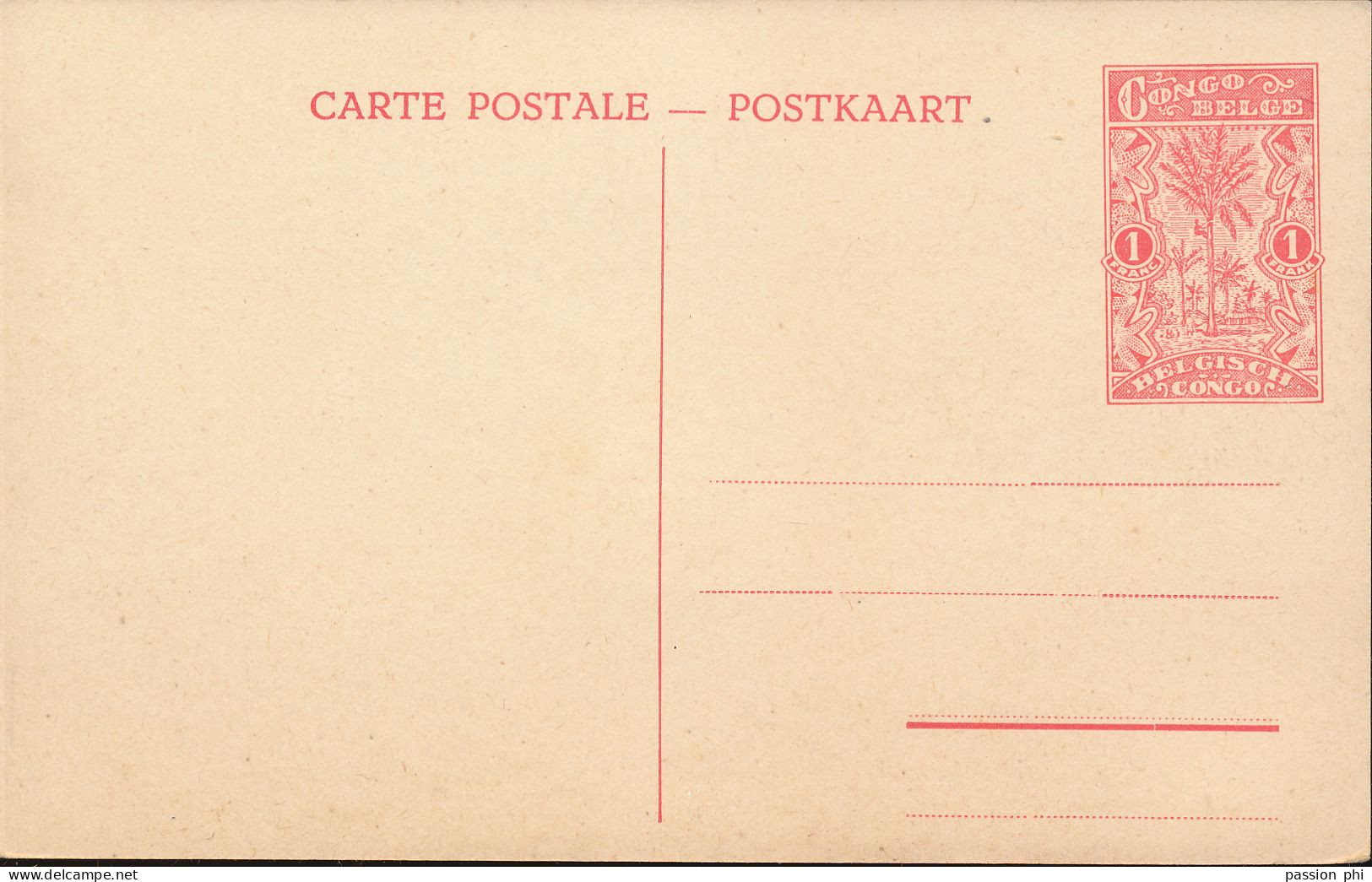 BELGIAN CONGO  PPS SBEP 67 VIEW 36 UNUSED - Postwaardestukken