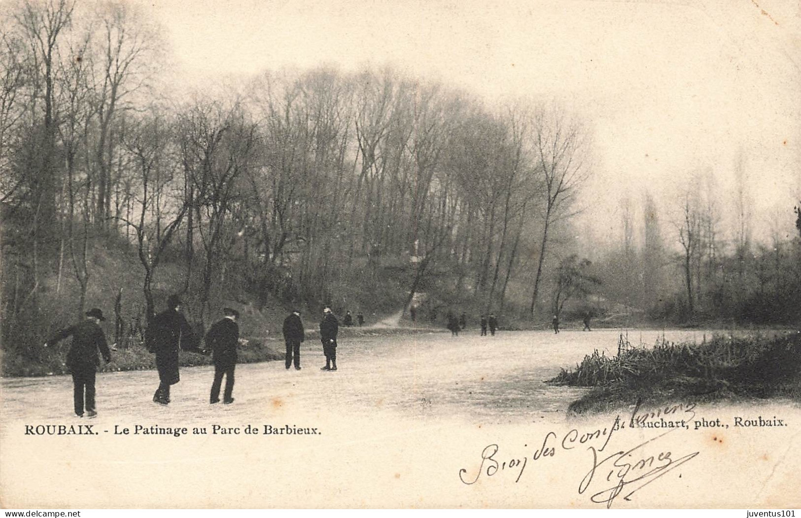 CPA Roubaix-Le Patinage Au Parc De Barbieux-Timbre      L2909 - Roubaix