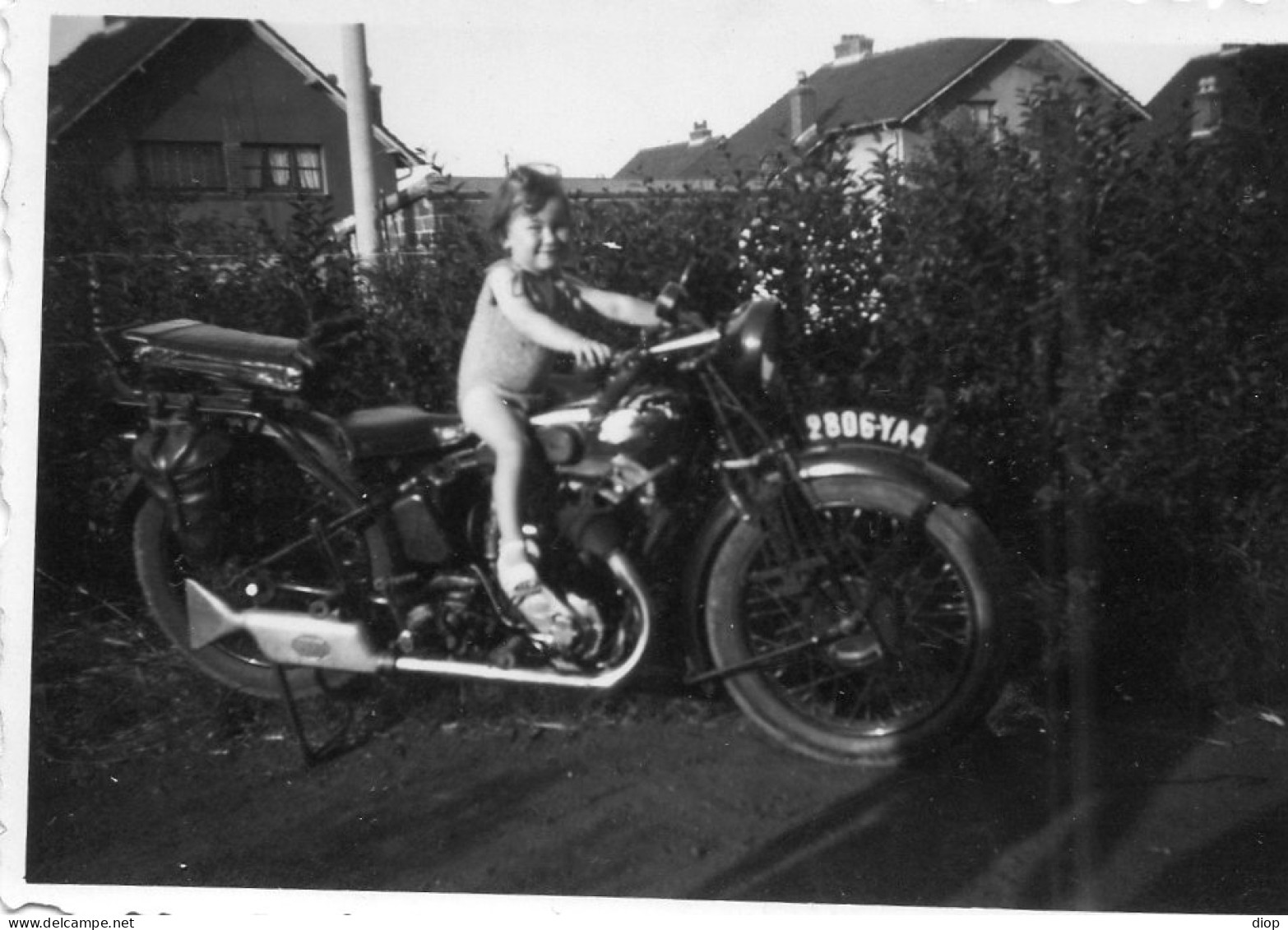 Photo Vintage Paris Snap Shop -enfant Child Moto - Other & Unclassified