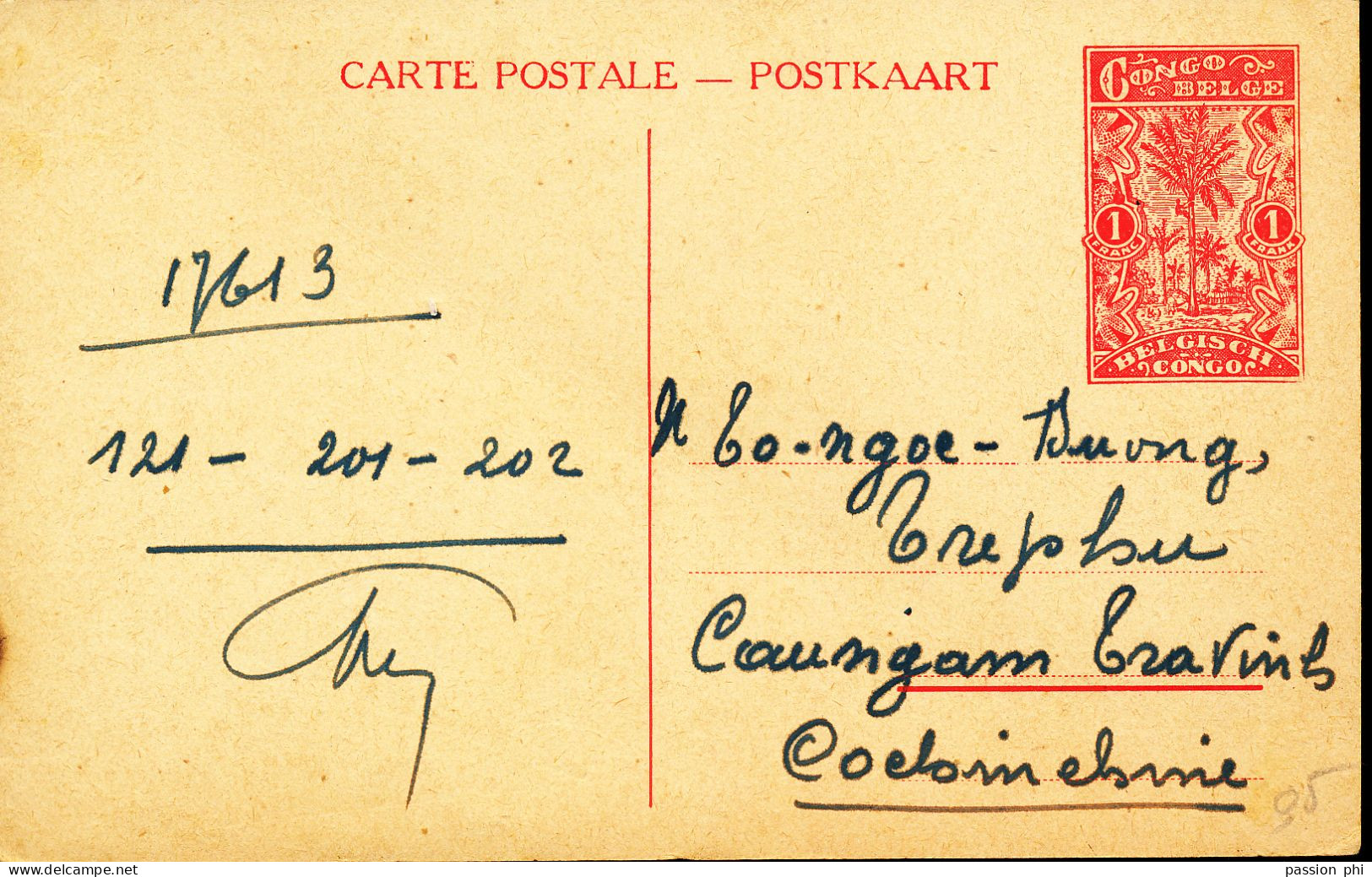 BELGIAN CONGO  PPS SBEP 67 VIEW 29 UNUSED WRITTEN ON THE BACK - Stamped Stationery