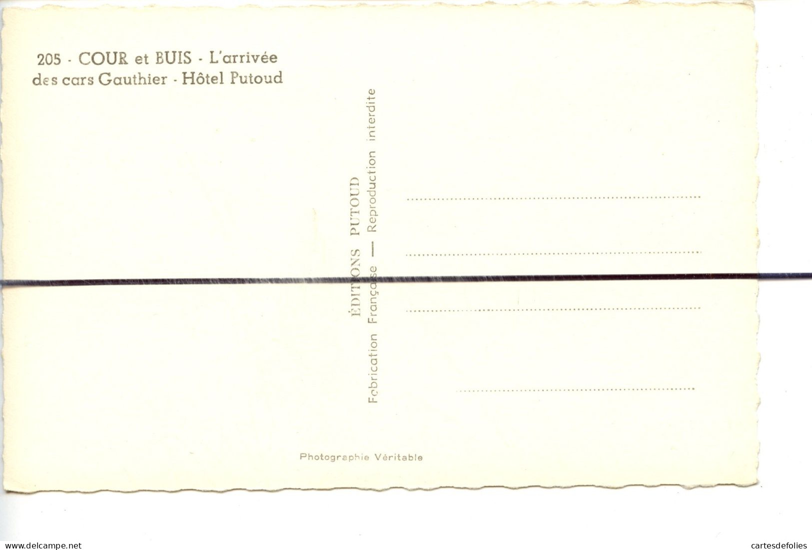CPSM. PF. ISERE. D38. Cour Et Buis. L'Arrivée Des Cars GAUTHIER . Hôtel PUTOUD . - Autres & Non Classés