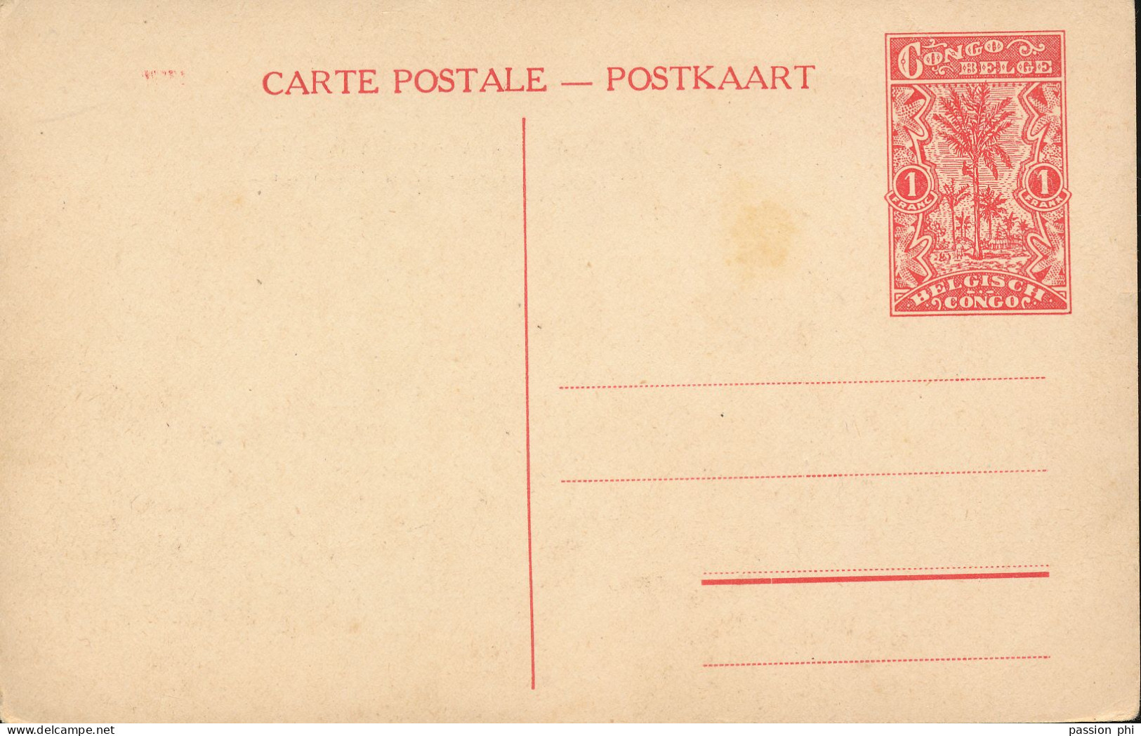 BELGIAN CONGO  PPS SBEP 67 VIEW 49 UNUSED - Postwaardestukken