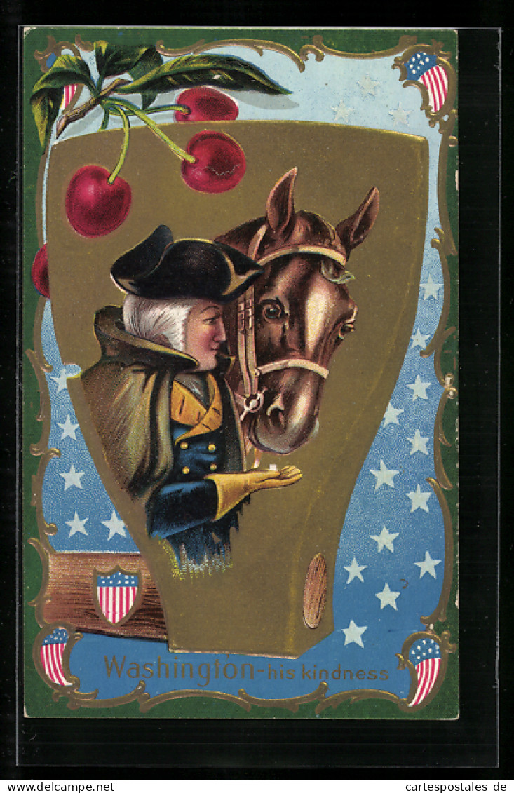 AK Washington Mit Seinem Pferd, Präsident Der USA  - Politicians & Soldiers