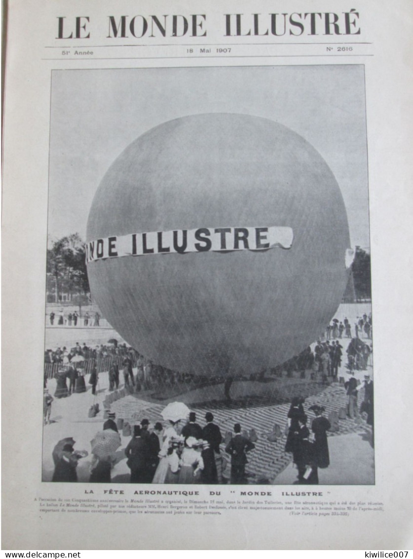 1907 Fete De L Aeronautique Cinquentenaire Ballon MAURICE MALLET Montgolfiere PARIS à FRANCASTELLE Jardin Des Tuileries - Ohne Zuordnung