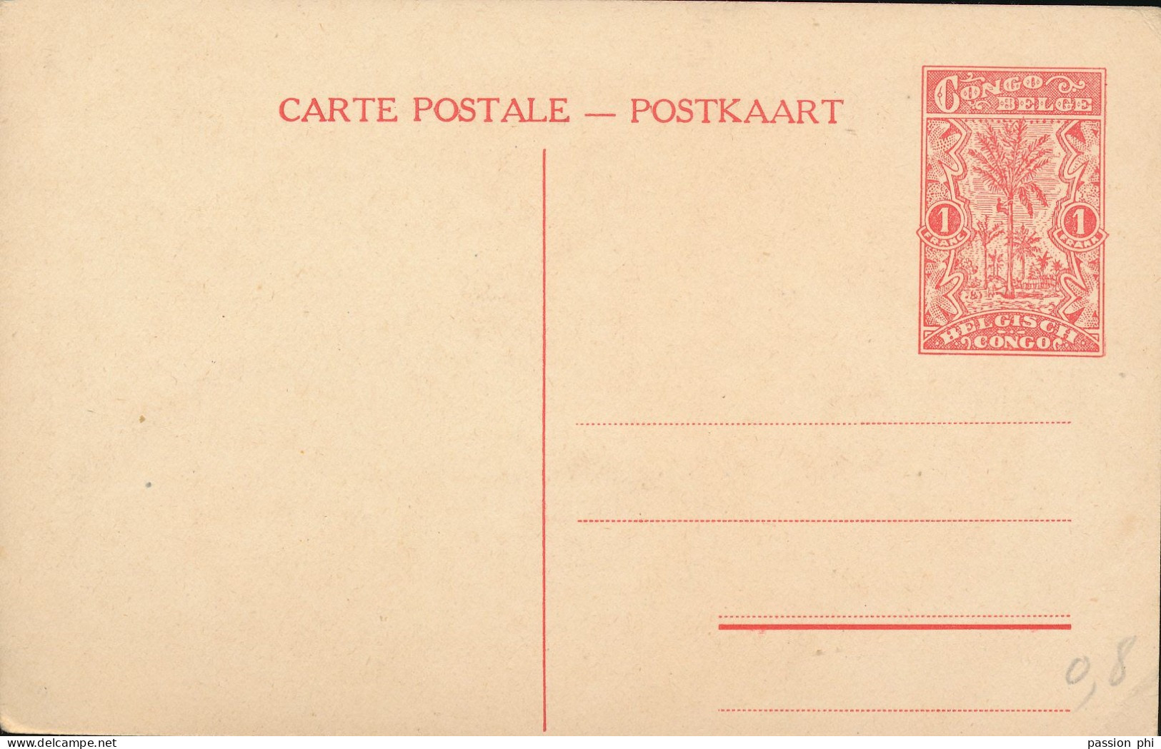 BELGIAN CONGO  PPS SBEP 67 VIEW 27 UNUSED - Stamped Stationery